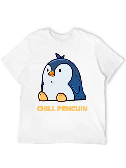 Camiseta Negra Chill Penguin con Diseño Divertido