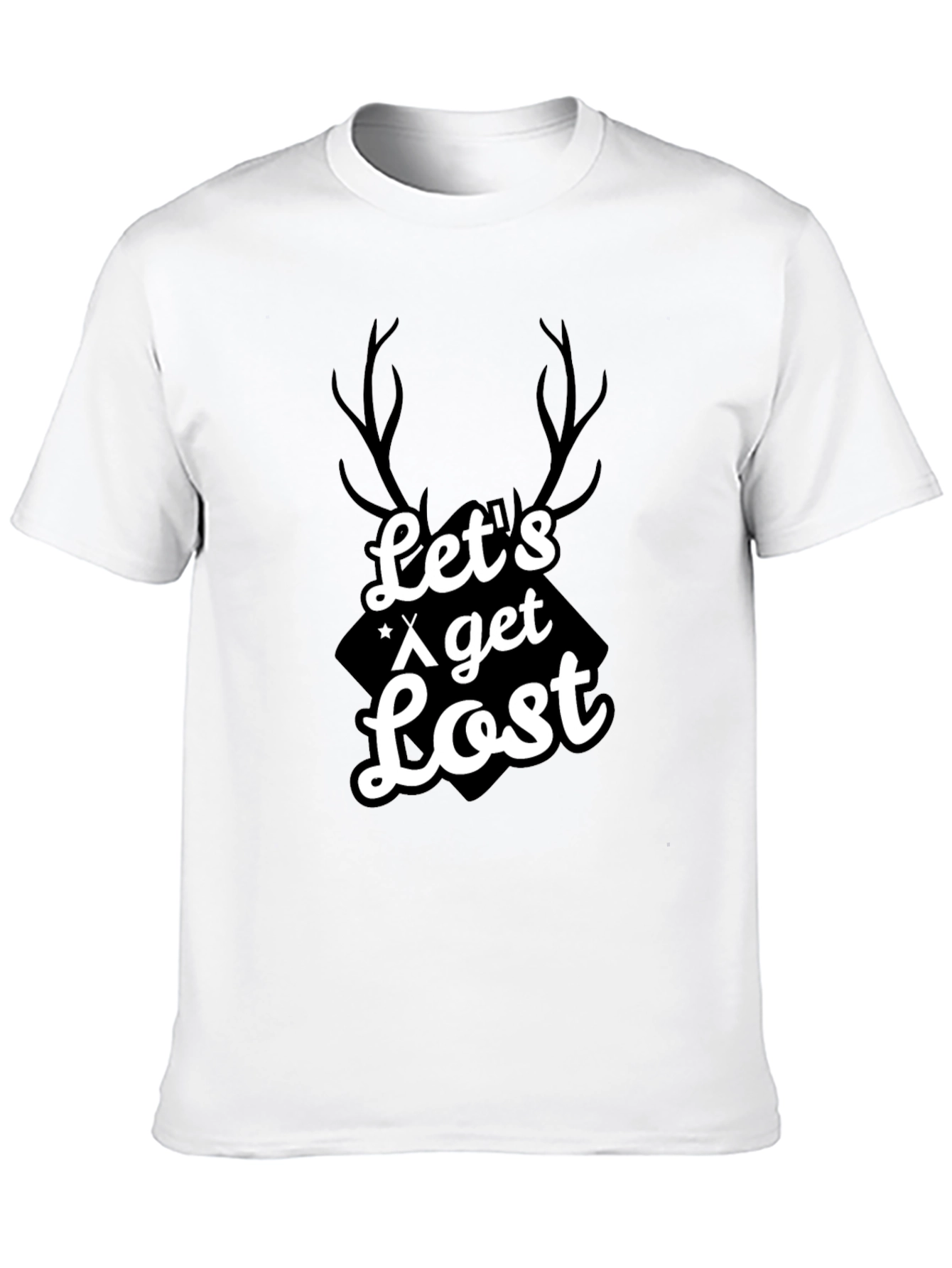 Camiseta Negra Hombre - Lets Get Lost