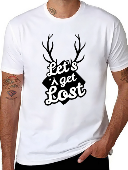 Camiseta Negra Hombre - Lets Get Lost