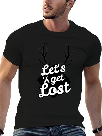 Camiseta Negra Hombre - Lets Get Lost