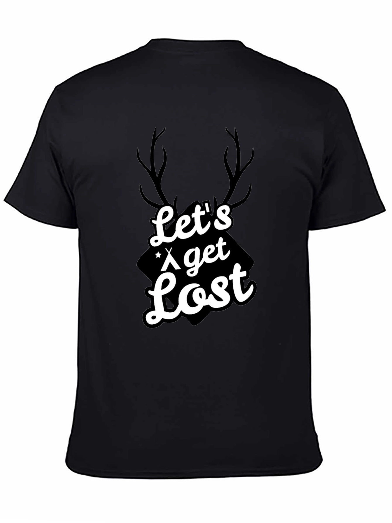 Camiseta Negra Hombre - Lets Get Lost