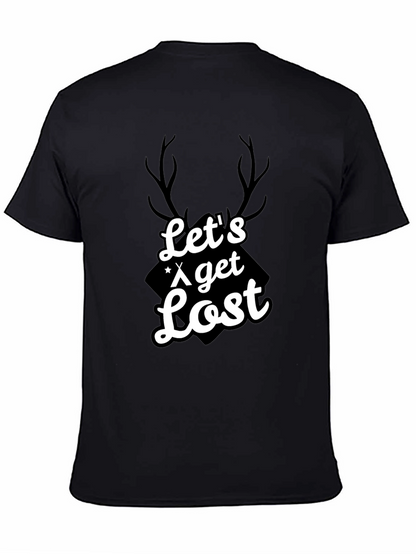 Camiseta Negra Hombre - Lets Get Lost