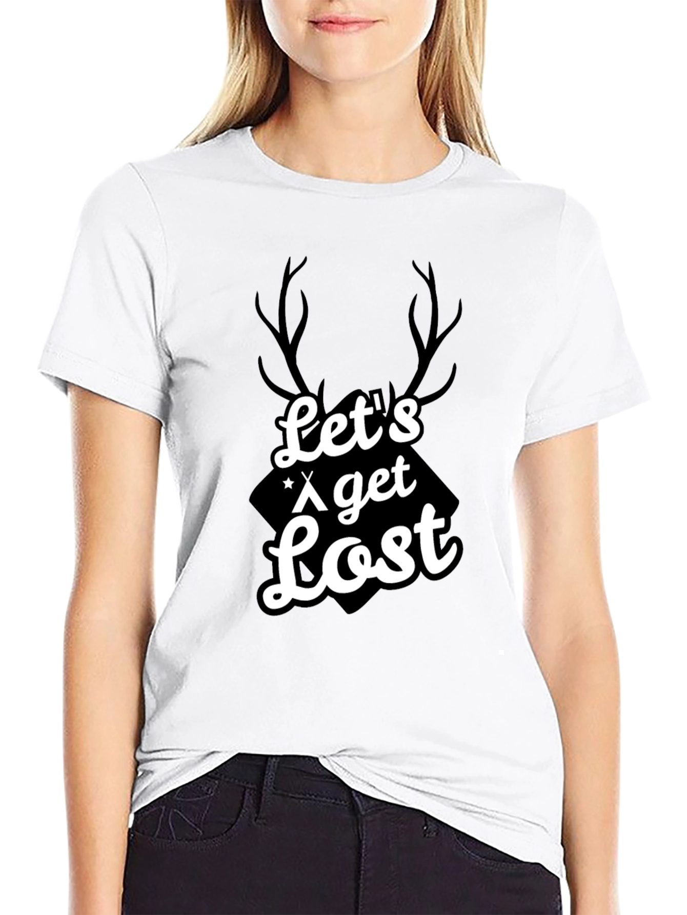 Camiseta Negra Hombre - Lets Get Lost