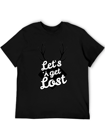 Camiseta Negra Hombre - Lets Get Lost