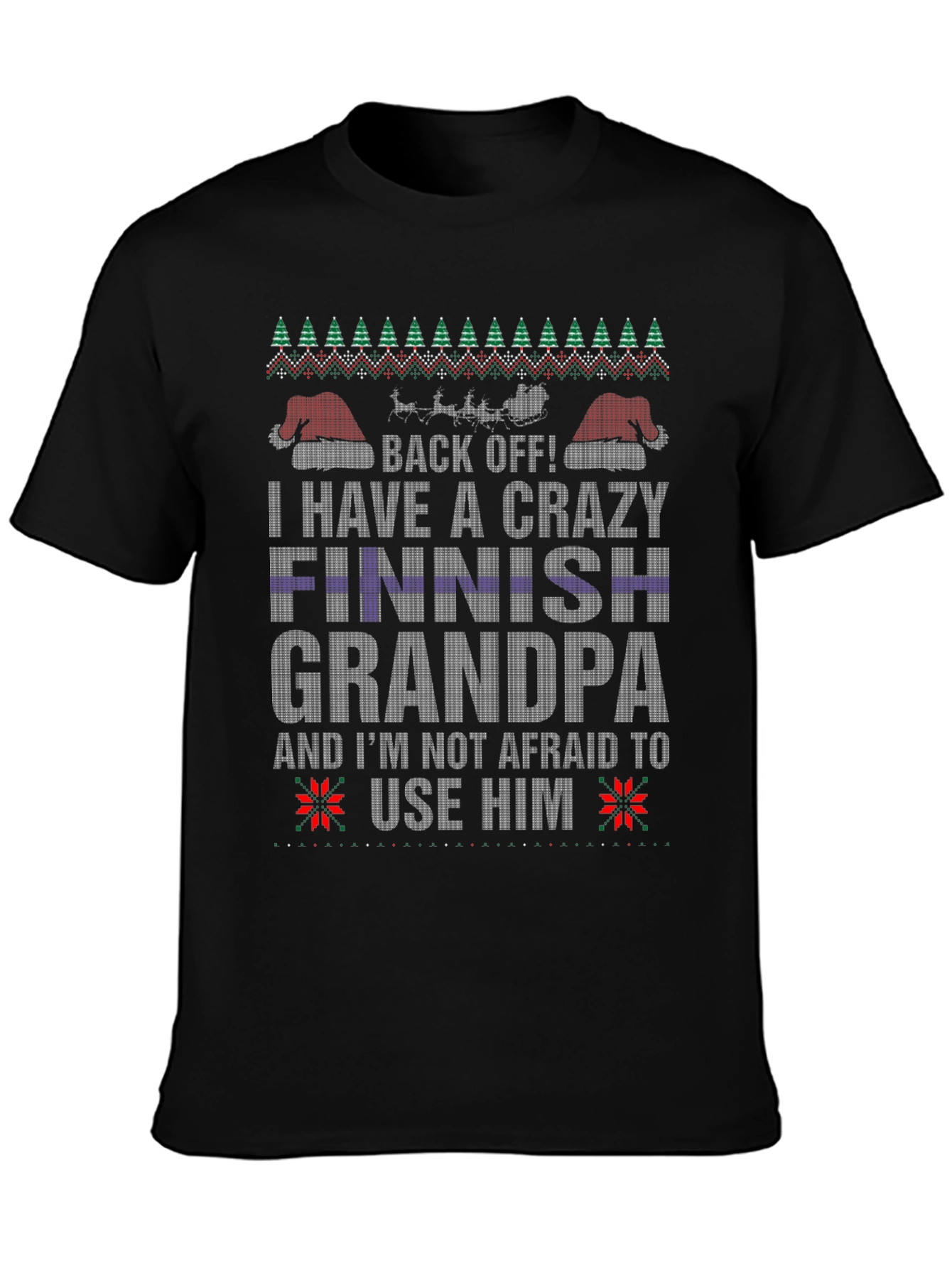 Camiseta Abuelo Finlandés Loco Navideña