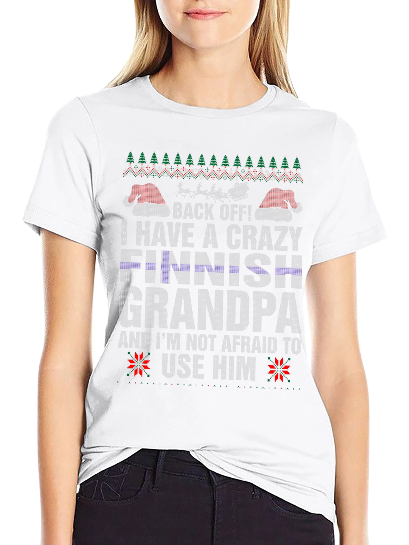Camiseta Abuelo Finlandés Loco Navideña