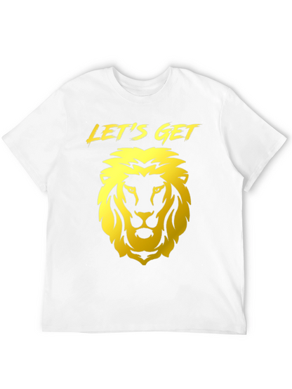 Camiseta Negra con Diseño de León Dorado