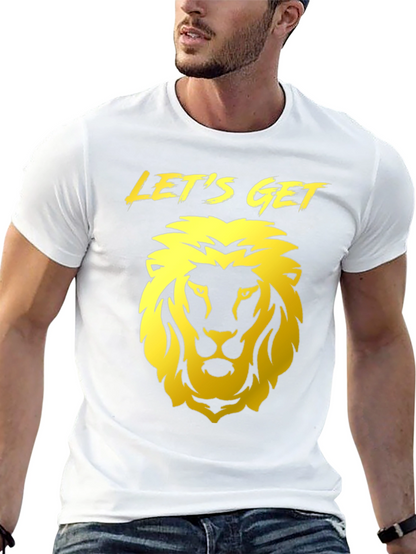 Camiseta Negra con Diseño de León Dorado