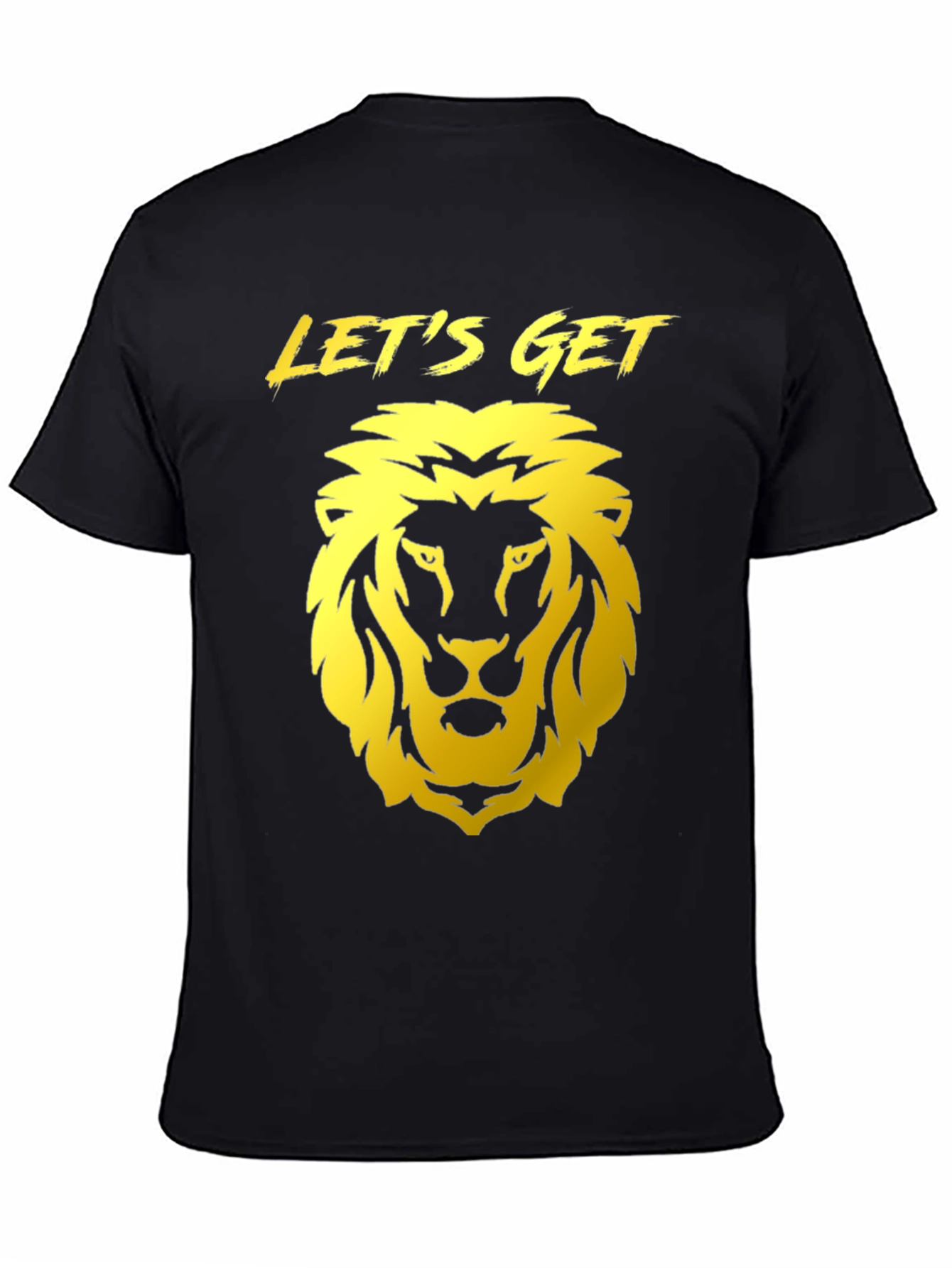 Camiseta Negra con Diseño de León Dorado