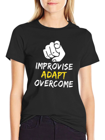 Camiseta Negra: Improvisa Adáptate Supera