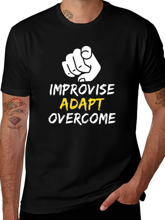 Camiseta Negra: Improvisa Adáptate Supera