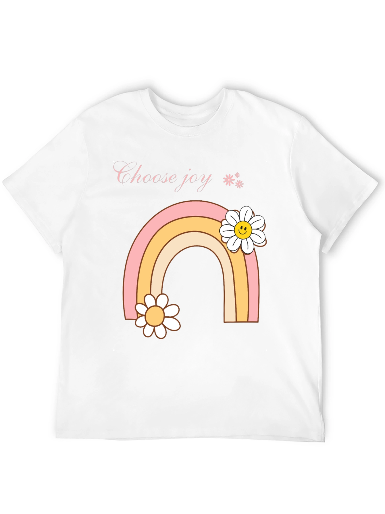 Camiseta Negra Choose Joy Arcoíris Floral