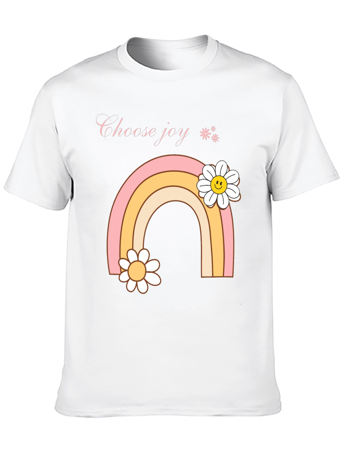 Camiseta Negra Choose Joy Arcoíris Floral