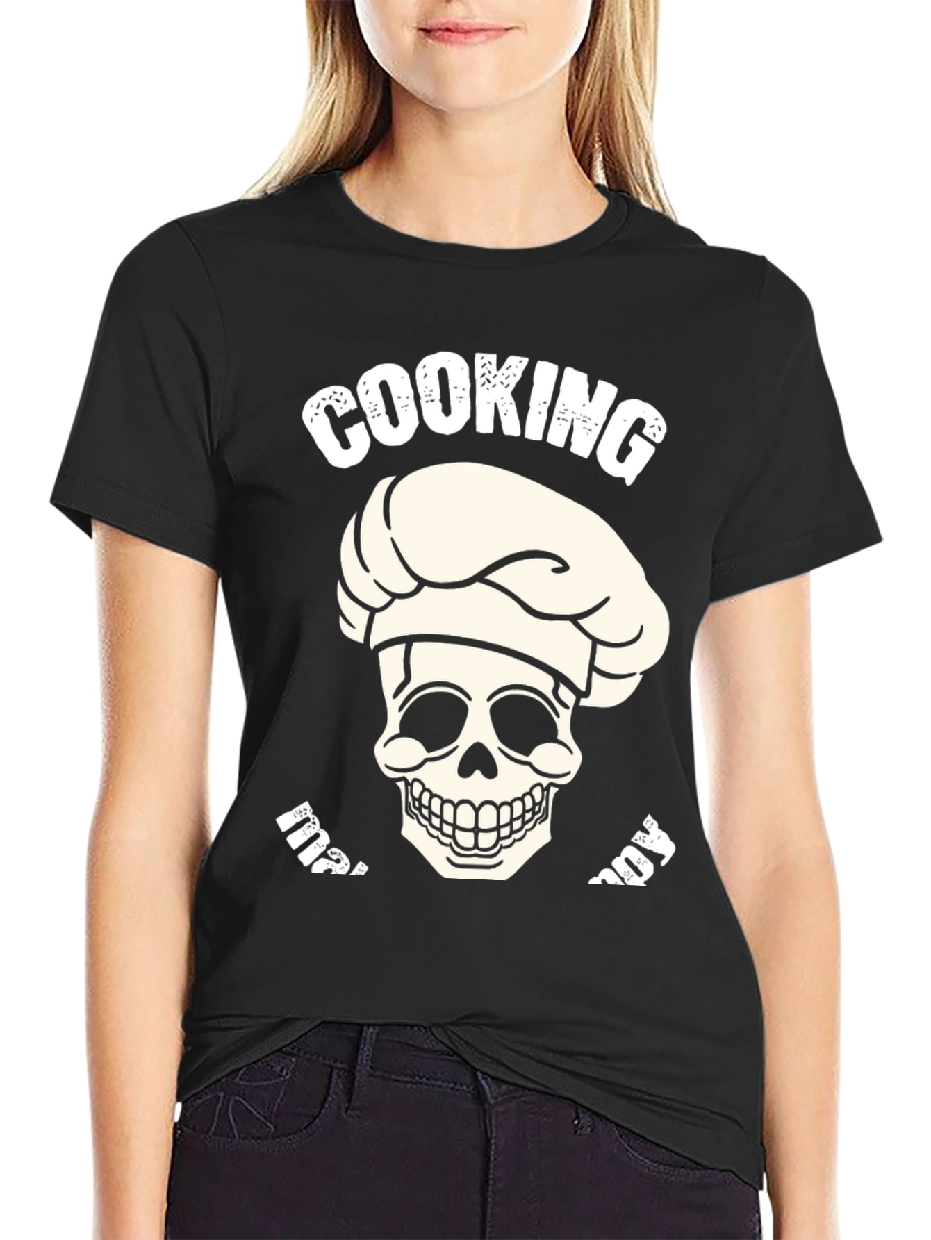 Camiseta Negra Cooking My Way Calavera Chef