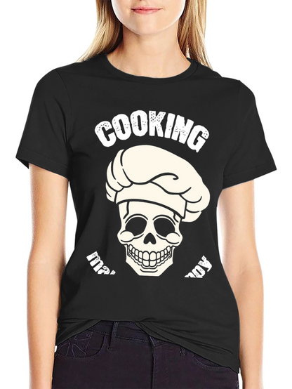 Camiseta Negra Cooking My Way Calavera Chef