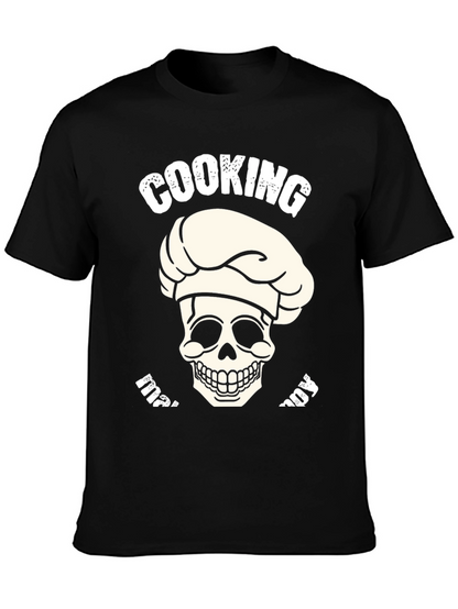Camiseta Negra Cooking My Way Calavera Chef