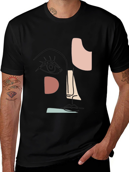 Camiseta Negra Hombre Diseño Abstracto