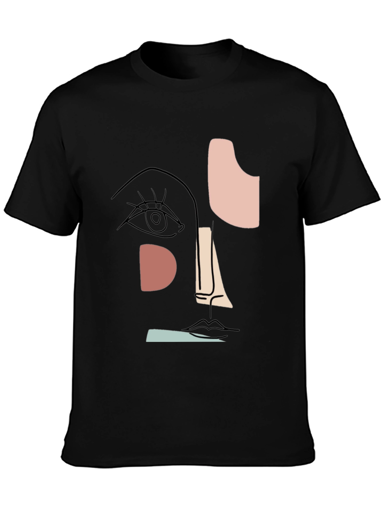 Camiseta Negra Hombre Diseño Abstracto