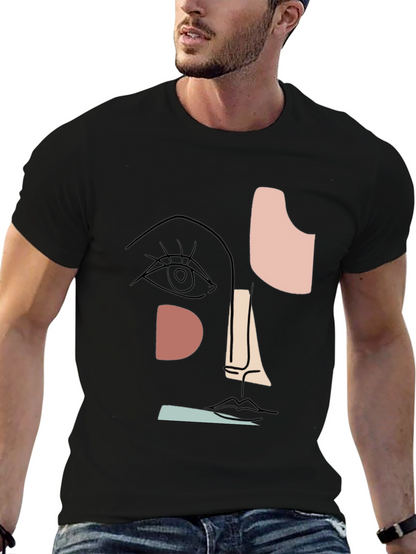 Camiseta Negra Hombre Diseño Abstracto