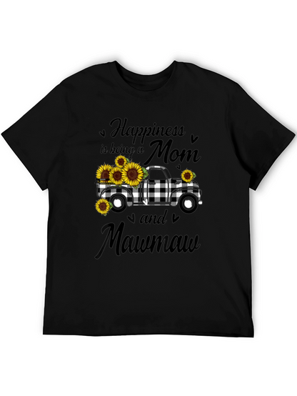 Camiseta Negra Mamá Mawmaw con Camioneta y Girasoles