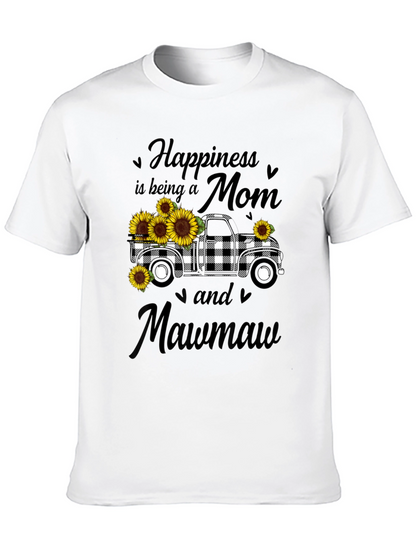 Camiseta Negra Mamá Mawmaw con Camioneta y Girasoles
