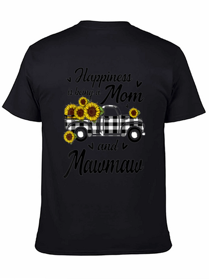 Camiseta Negra Mamá Mawmaw con Camioneta y Girasoles