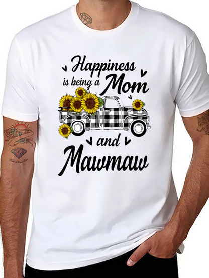 Camiseta Negra Mamá Mawmaw con Camioneta y Girasoles