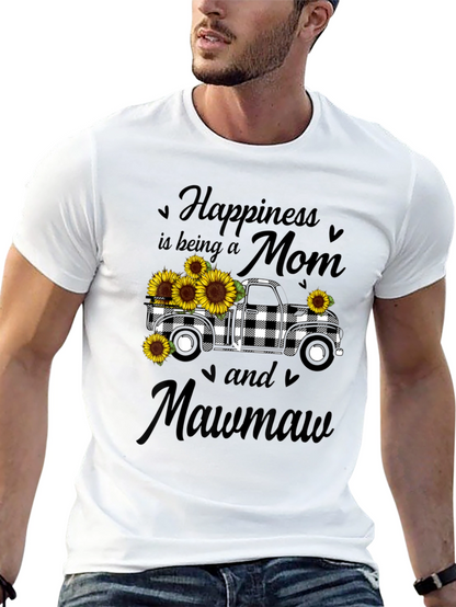 Camiseta Negra Mamá Mawmaw con Camioneta y Girasoles