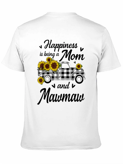Camiseta Negra Mamá Mawmaw con Camioneta y Girasoles