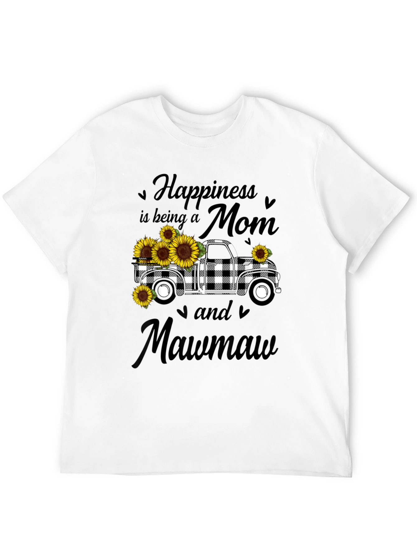 Camiseta Negra Mamá Mawmaw con Camioneta y Girasoles