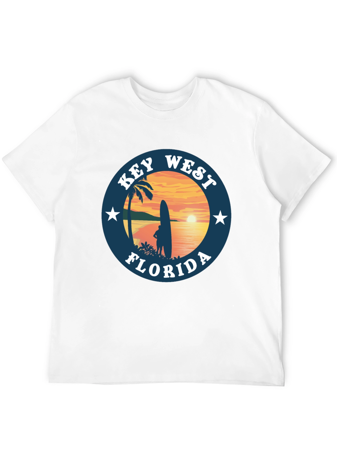 Camiseta Negra Key West Florida Surf