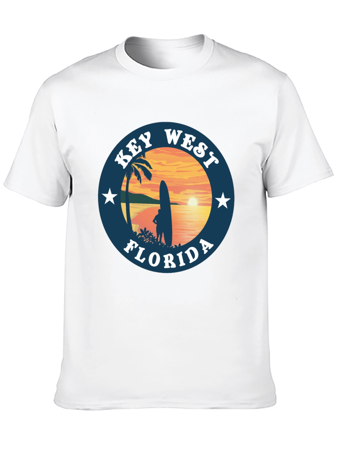 Camiseta Negra Key West Florida Surf