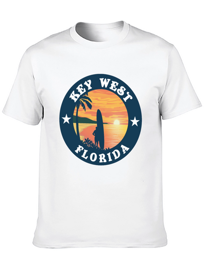 Camiseta Negra Key West Florida Surf