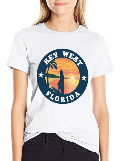 Camiseta Negra Key West Florida Surf