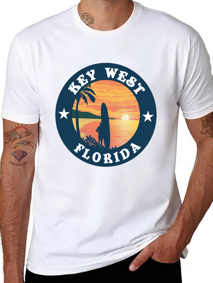 Camiseta Negra Key West Florida Surf