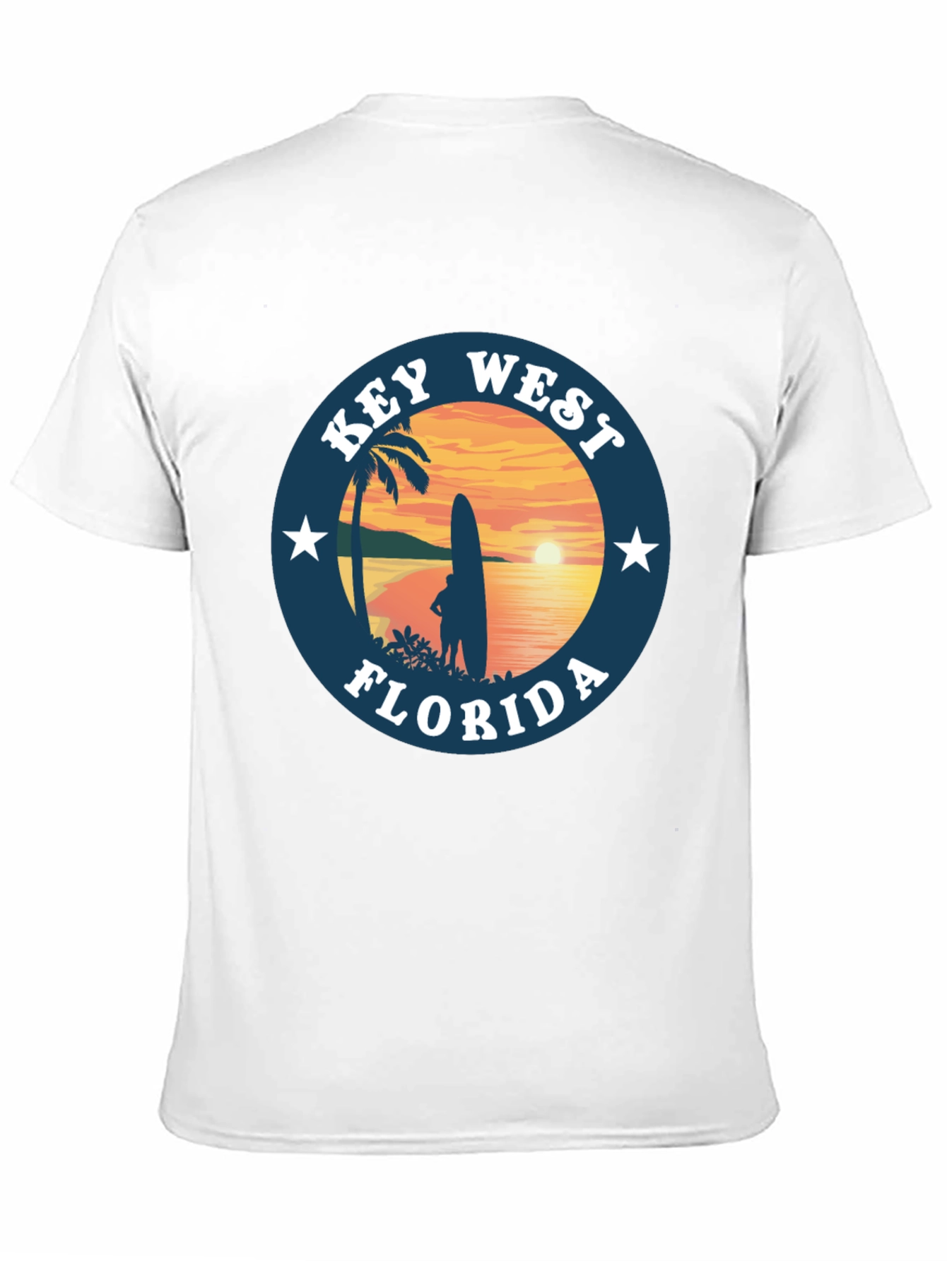 Camiseta Negra Key West Florida Surf