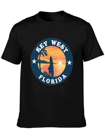 Camiseta Negra Key West Florida Surf