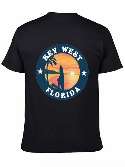 Camiseta Negra Key West Florida Surf