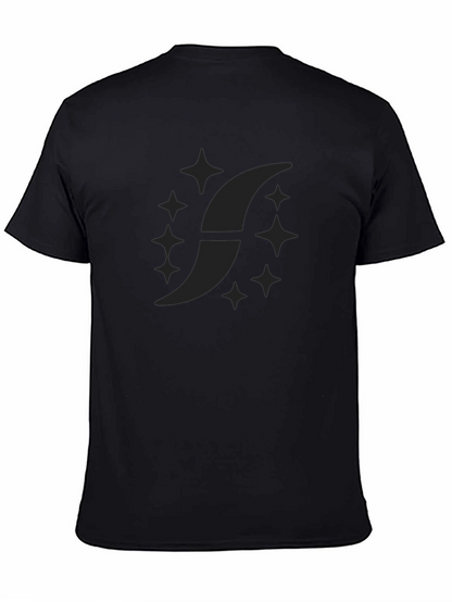 Camiseta Negra Hombre Diseño Estelar Casual