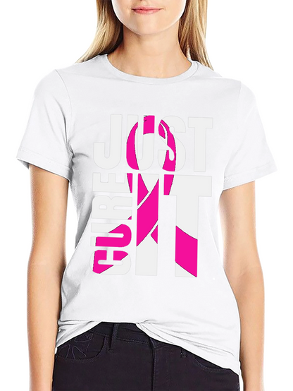 Camiseta Negra “Cure It” Con Cinta Rosa