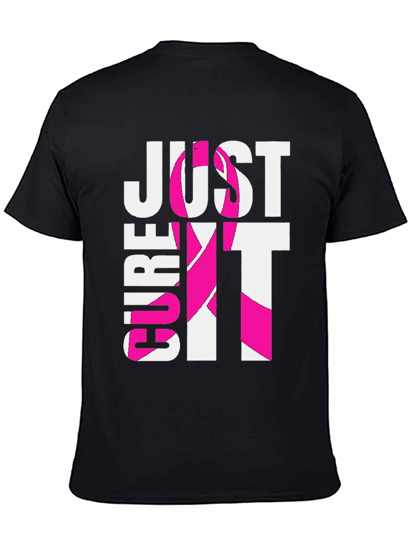 Camiseta Negra “Cure It” Con Cinta Rosa