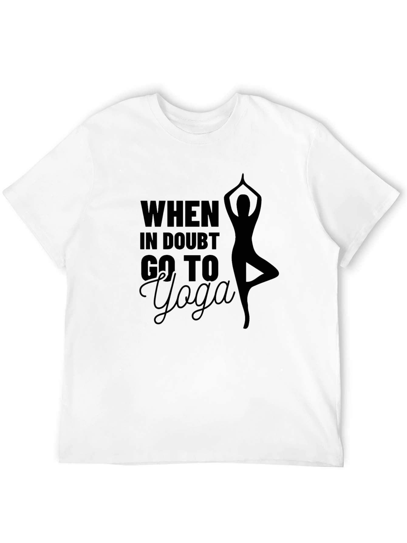 Camiseta Negra con Diseño de Yoga para Hombre