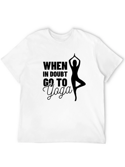 Camiseta Negra con Diseño de Yoga para Hombre