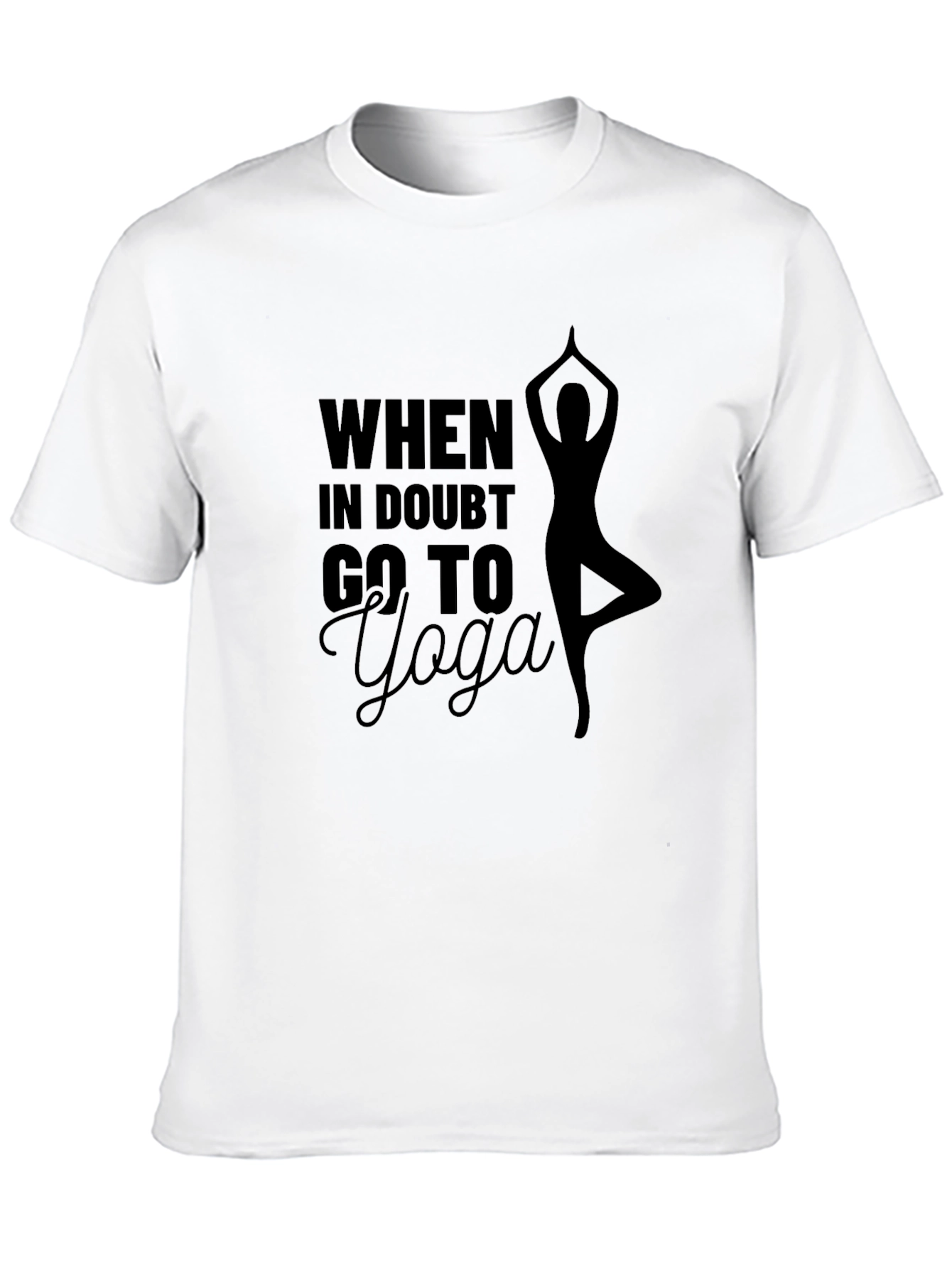 Camiseta Negra con Diseño de Yoga para Hombre