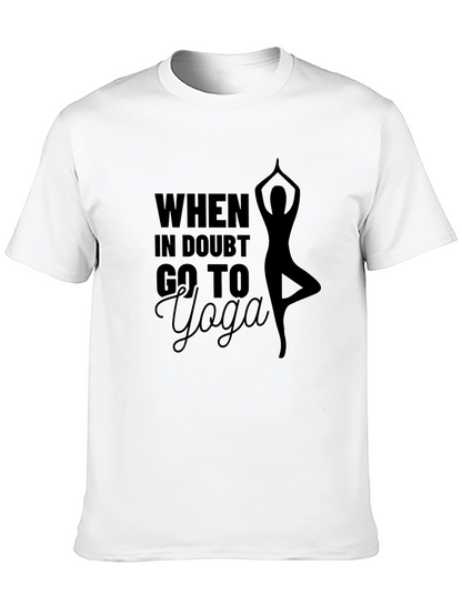 Camiseta Negra con Diseño de Yoga para Hombre
