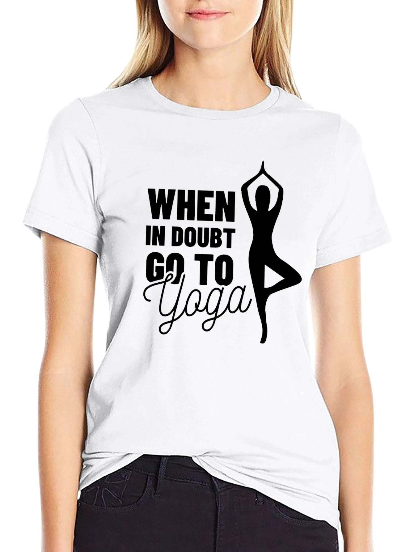 Camiseta Negra con Diseño de Yoga para Hombre