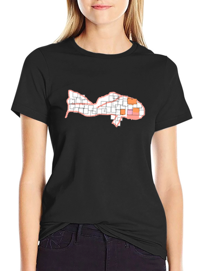 Camiseta Negra Diseño Pez Abstracto