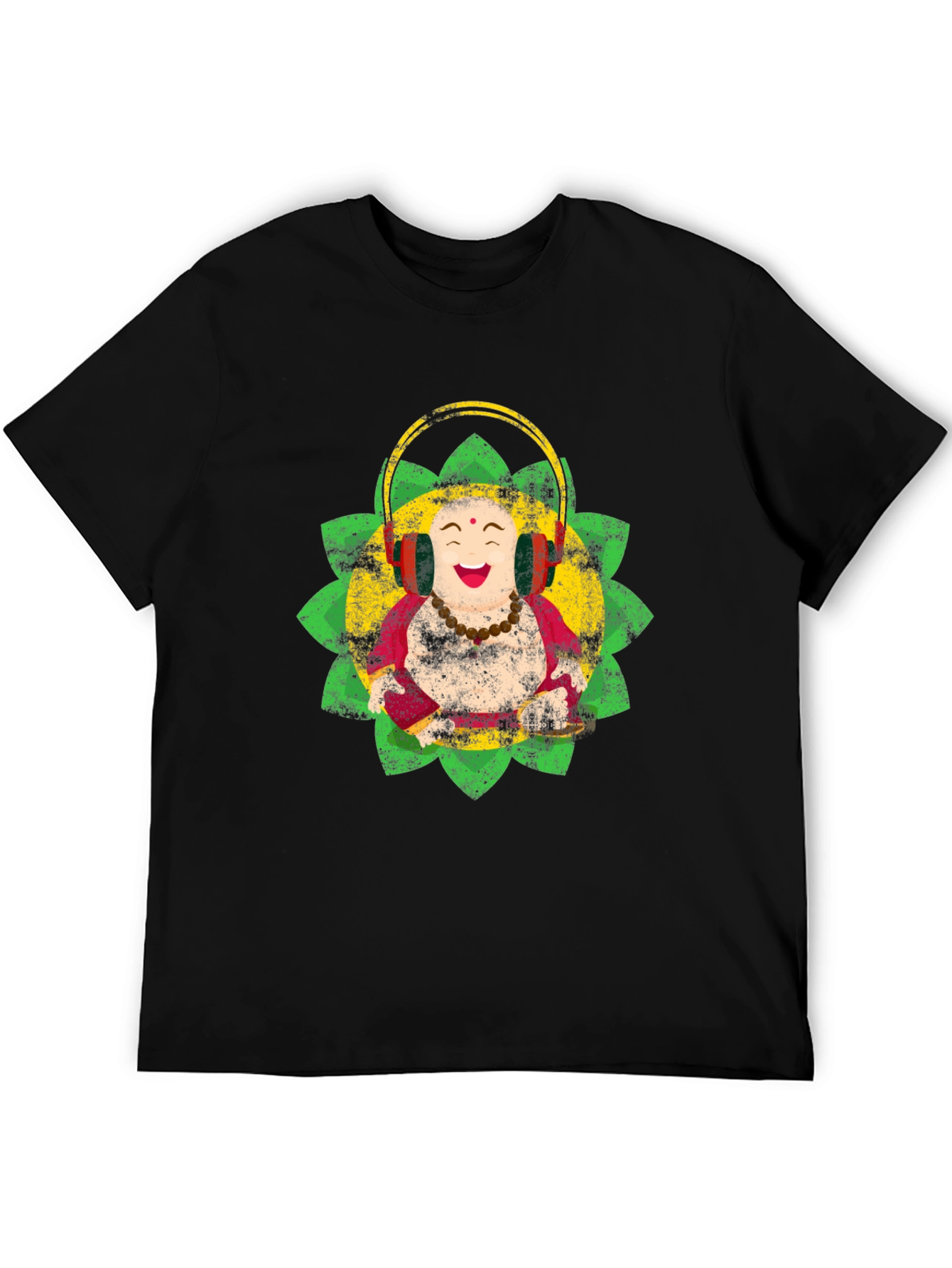 Camiseta Buda Feliz con Audífonos