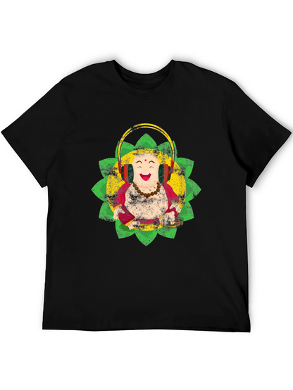 Camiseta Buda Feliz con Audífonos