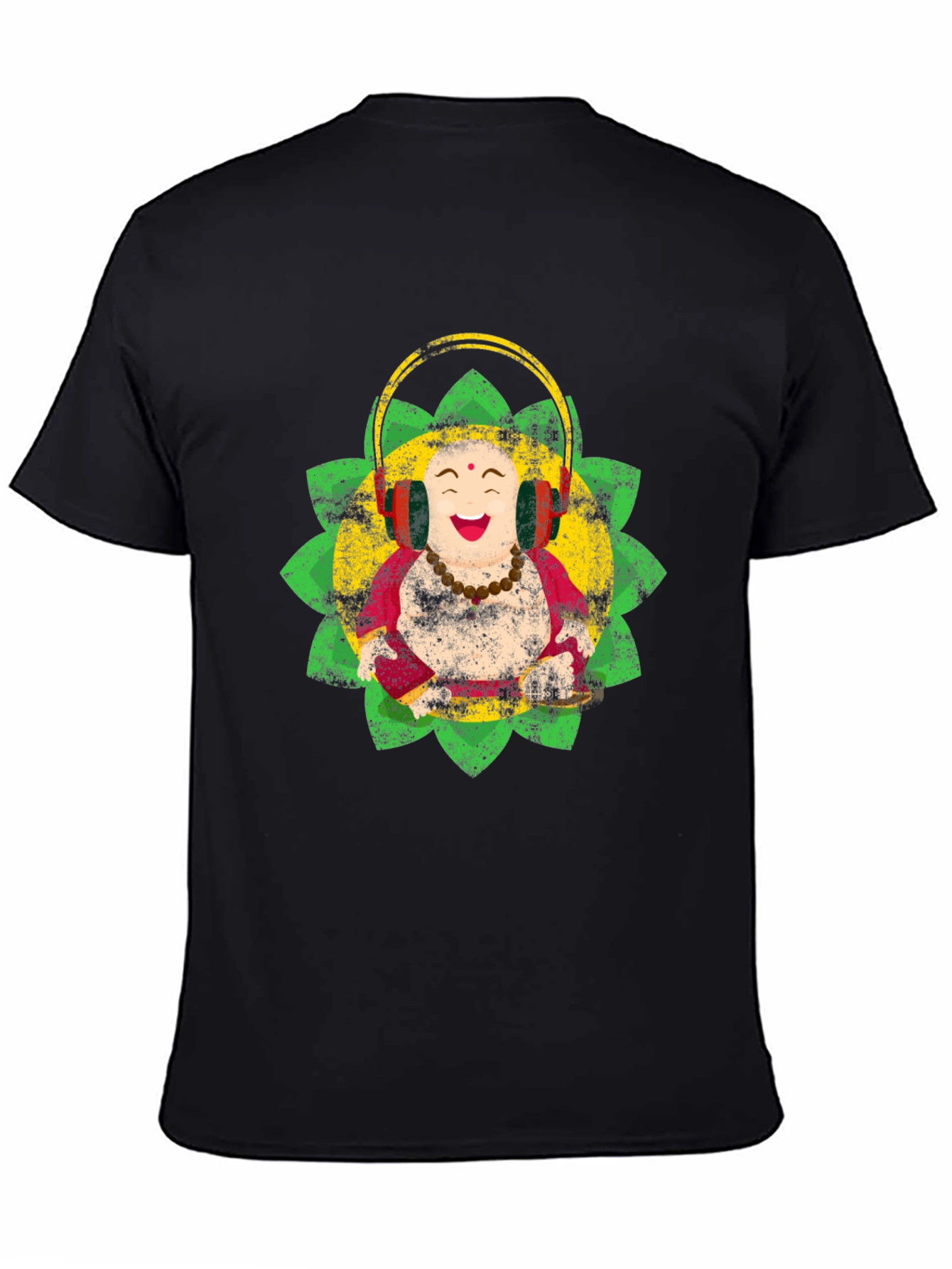Camiseta Buda Feliz con Audífonos